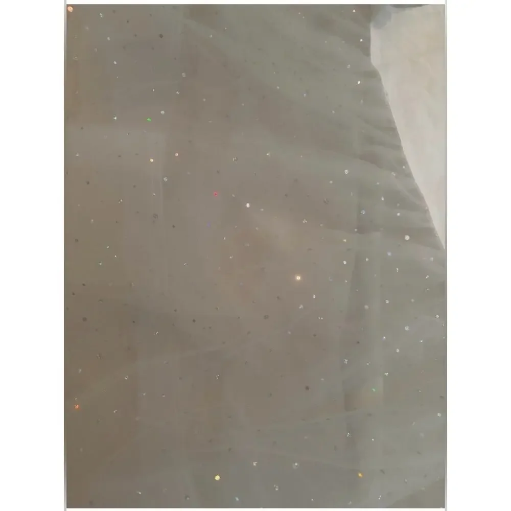 Pottery Barn crib skirt in white shimmer tulle sequin
